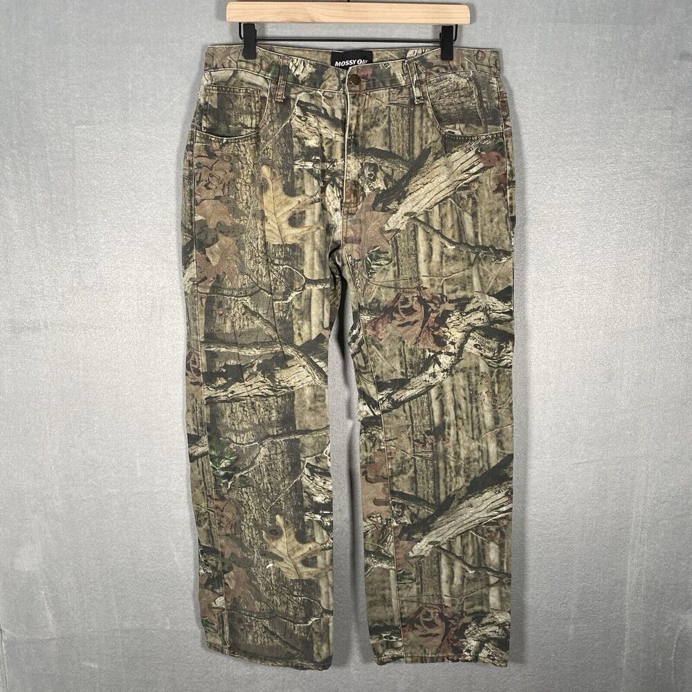 Mossy Oak Camo Pants Mens Size 36x32 Straight Leg Relaxed Fit 100% Cotton Read